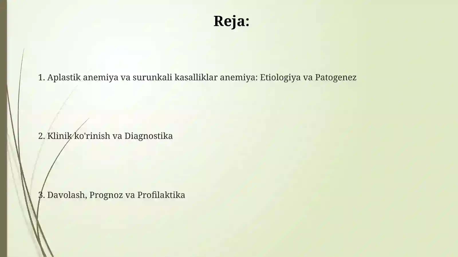 Aplastikanemiya.Surunkalikasalliklardankeyingianemiyalar 2