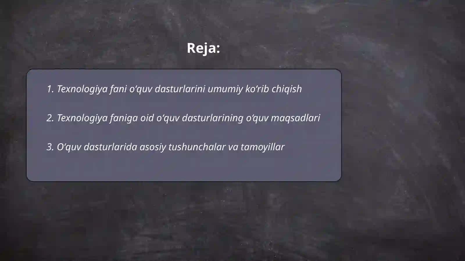 Texnologiya faniga oid oʻquv dasturlarini tahlil qilish 2