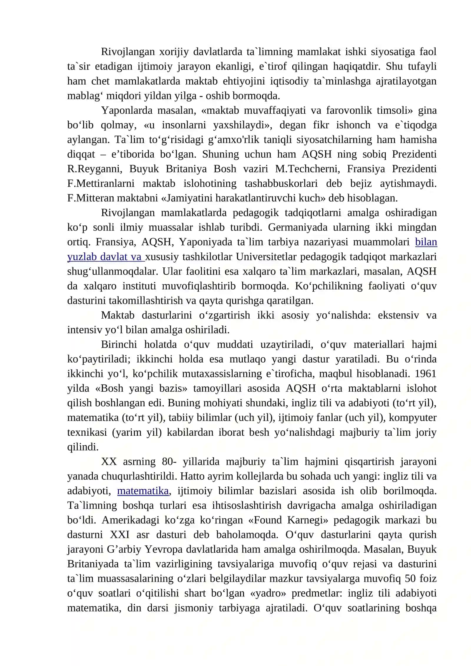 Jahonning rivojlangan mamlakatlari tarixi 2