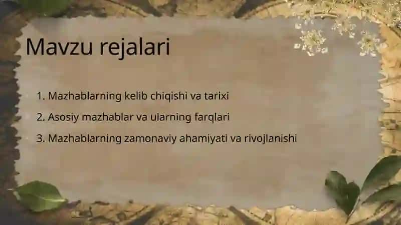 Mazhablar tarixi va shakllanishi 2