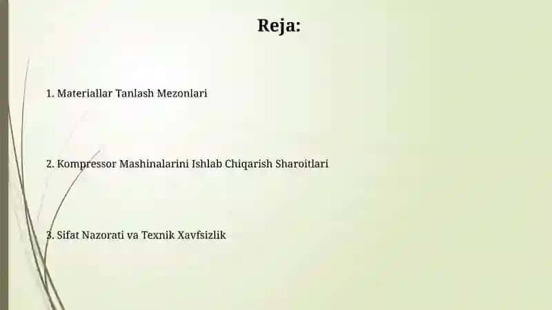 Materiallar Tanlash Mezonlari 2