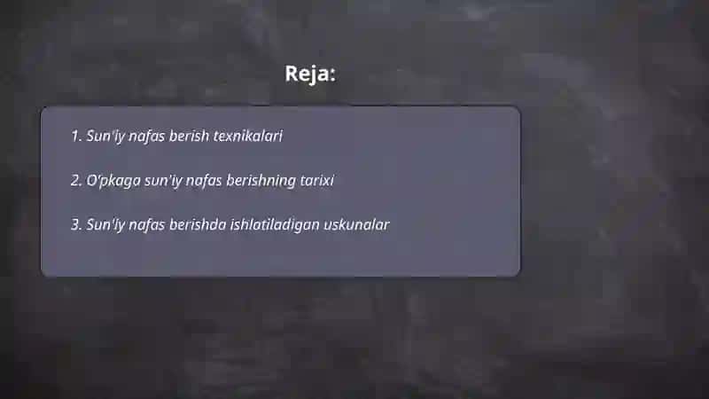 Oʻpkaga sun'iy nafas berish usullari 2