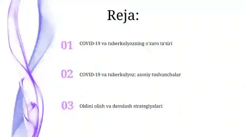 COVID-19 va Tuberkulyoz Reja 2