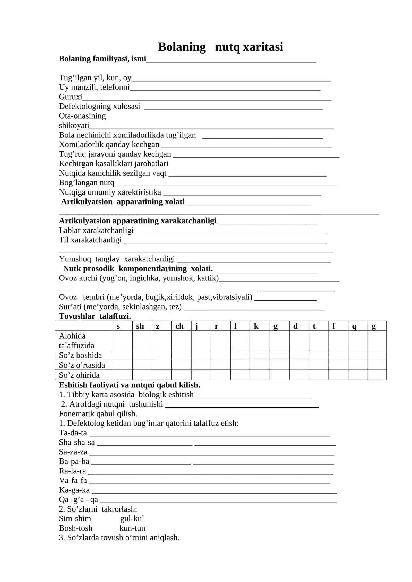 Bolaning nutq xaritalari 2