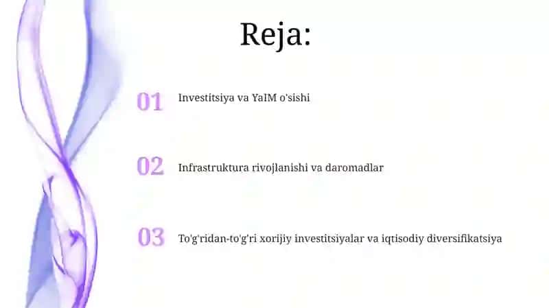 Investitsiyalar va YaIM o'sishi 2