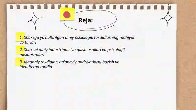 Shaxsga yo'naltirilgan diniy psixologik va madaniy taxdidlar 2