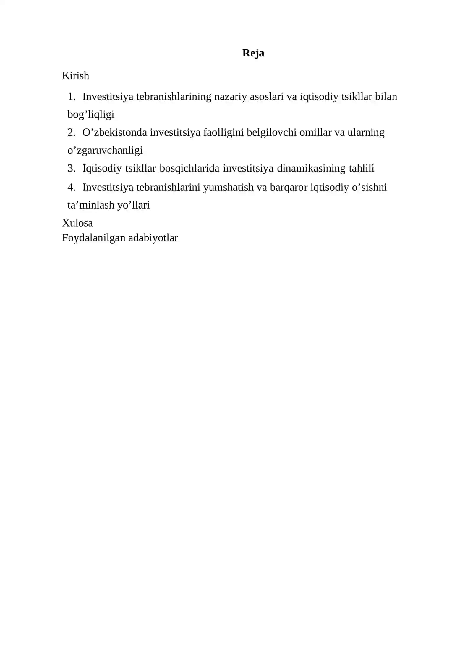 Investitsiya tebranishlari va ularning iqtisodiy tsikllarga ta’siri 2