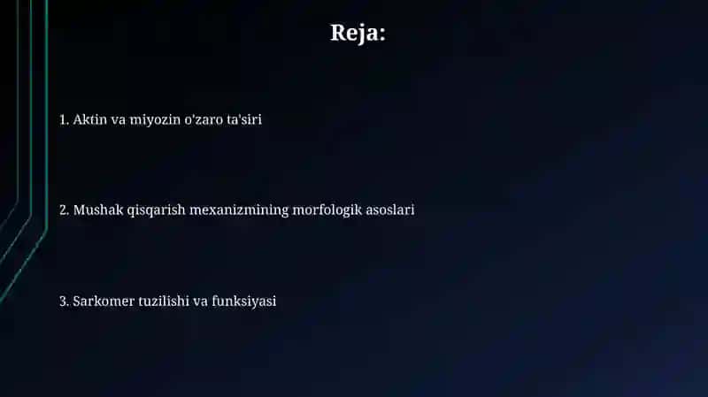 Mushak qisqarish mexanizmning morfologik asoslari 2