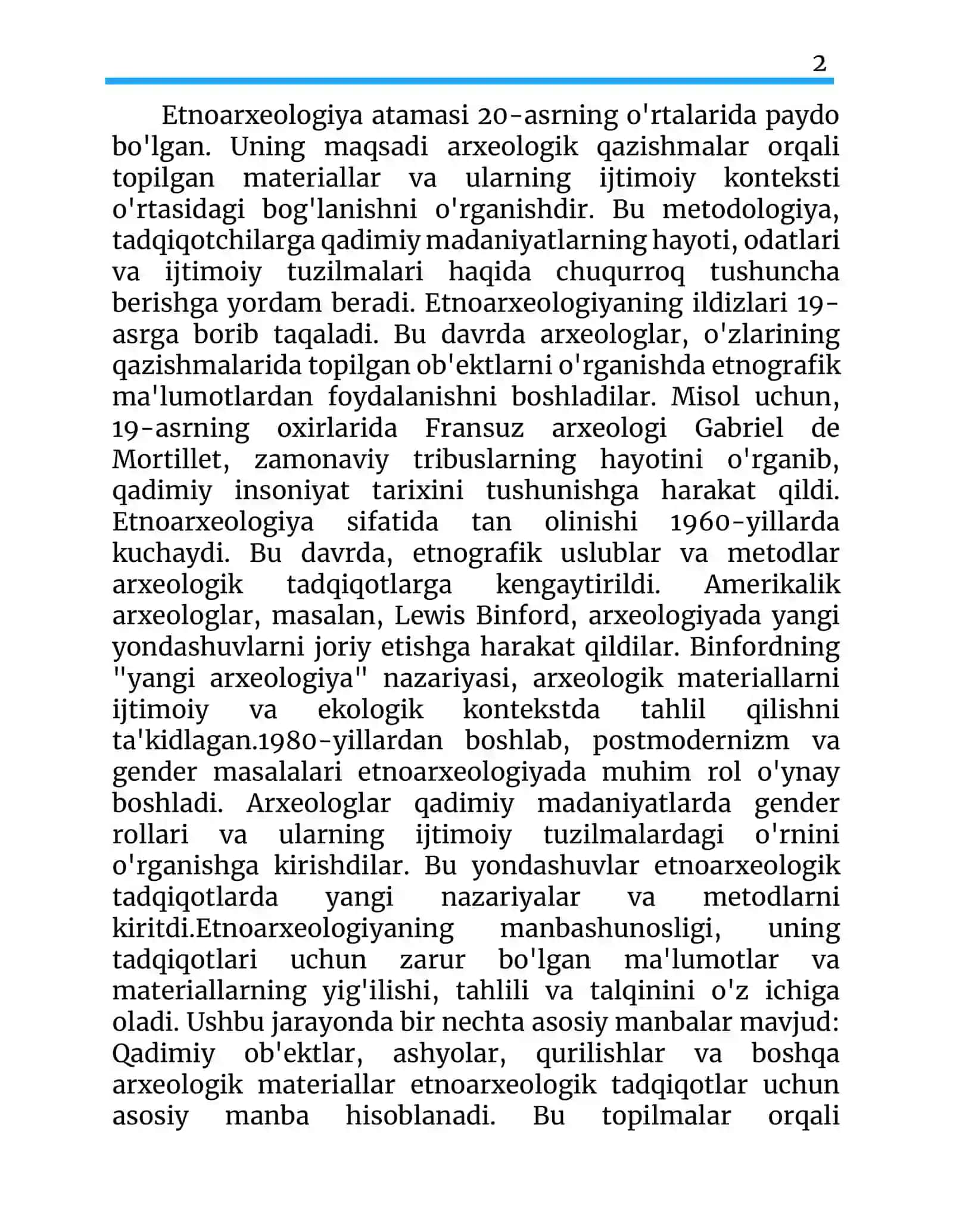 Etnoarxeologiyaning asosiy manbashunosligi va tarixnavisligi 2