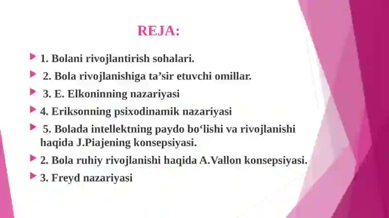 Bolanirivojlantirishning asosiy sohalari 2