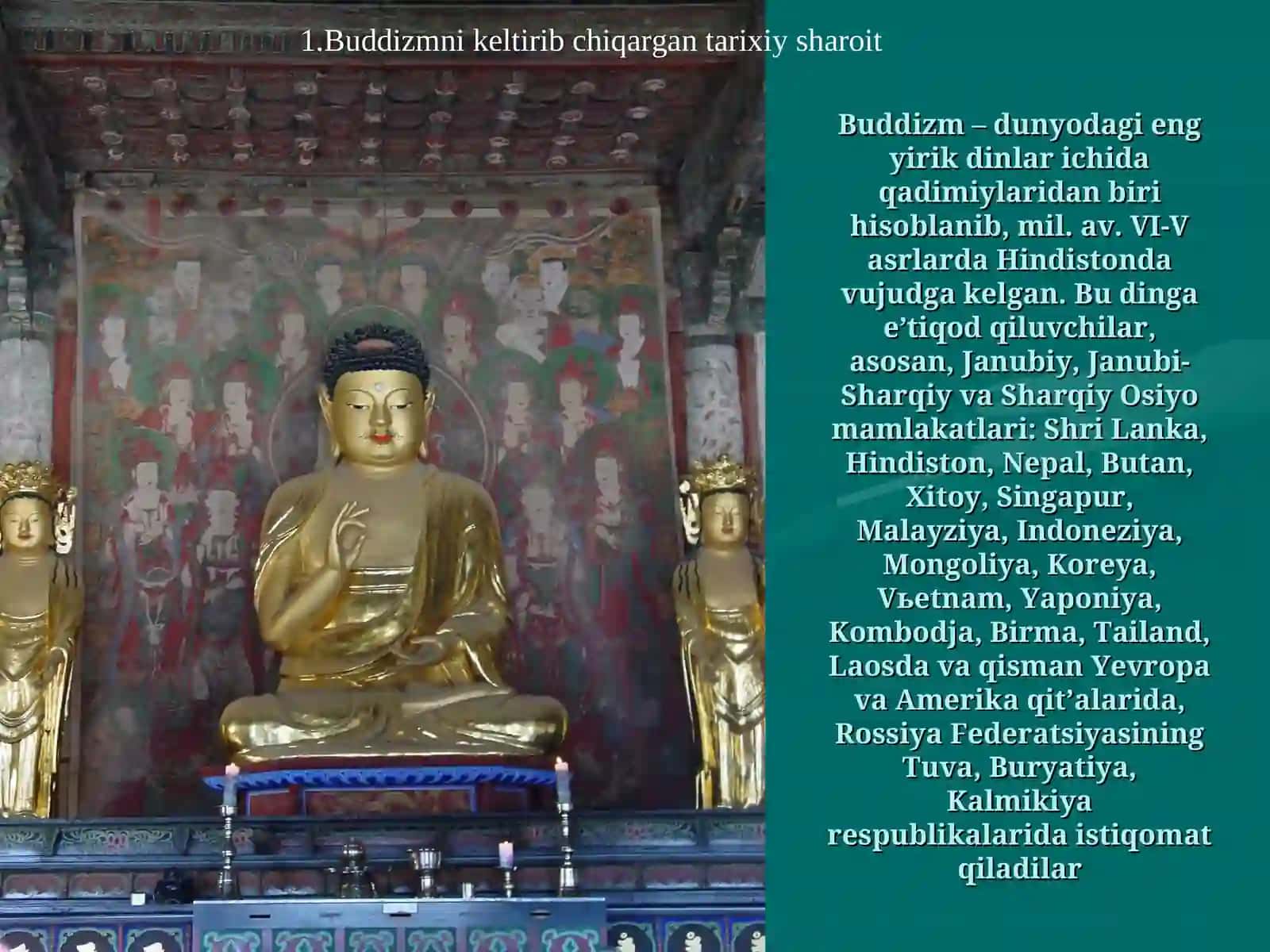 Buddaviylik dini tarixi va g‘oyalari 2
