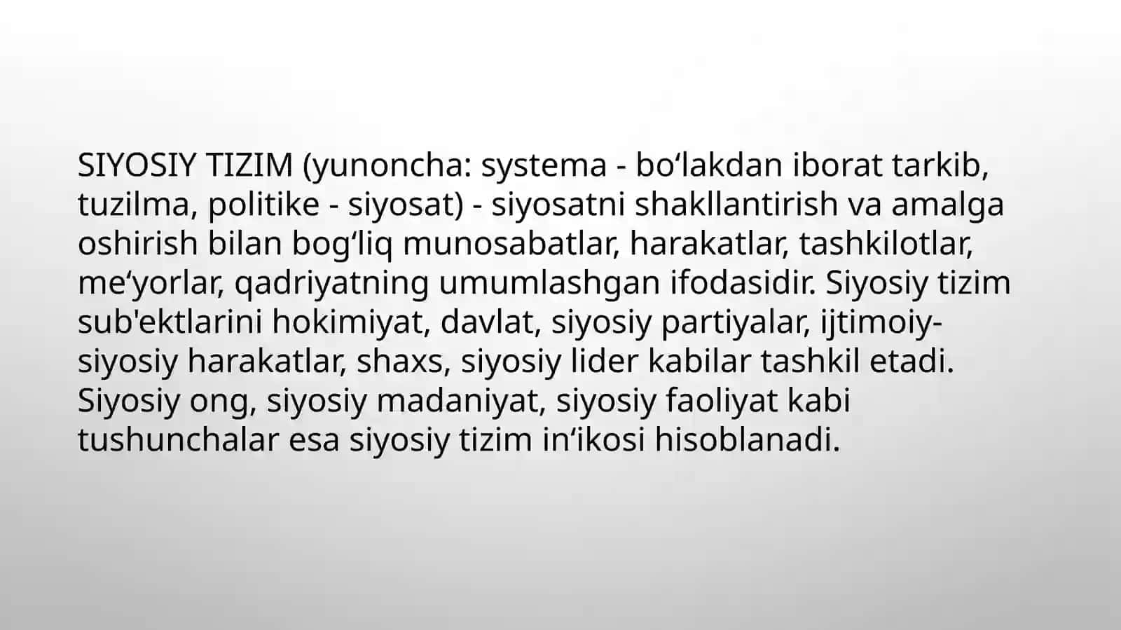 Siyosiy tizimning turlari 2