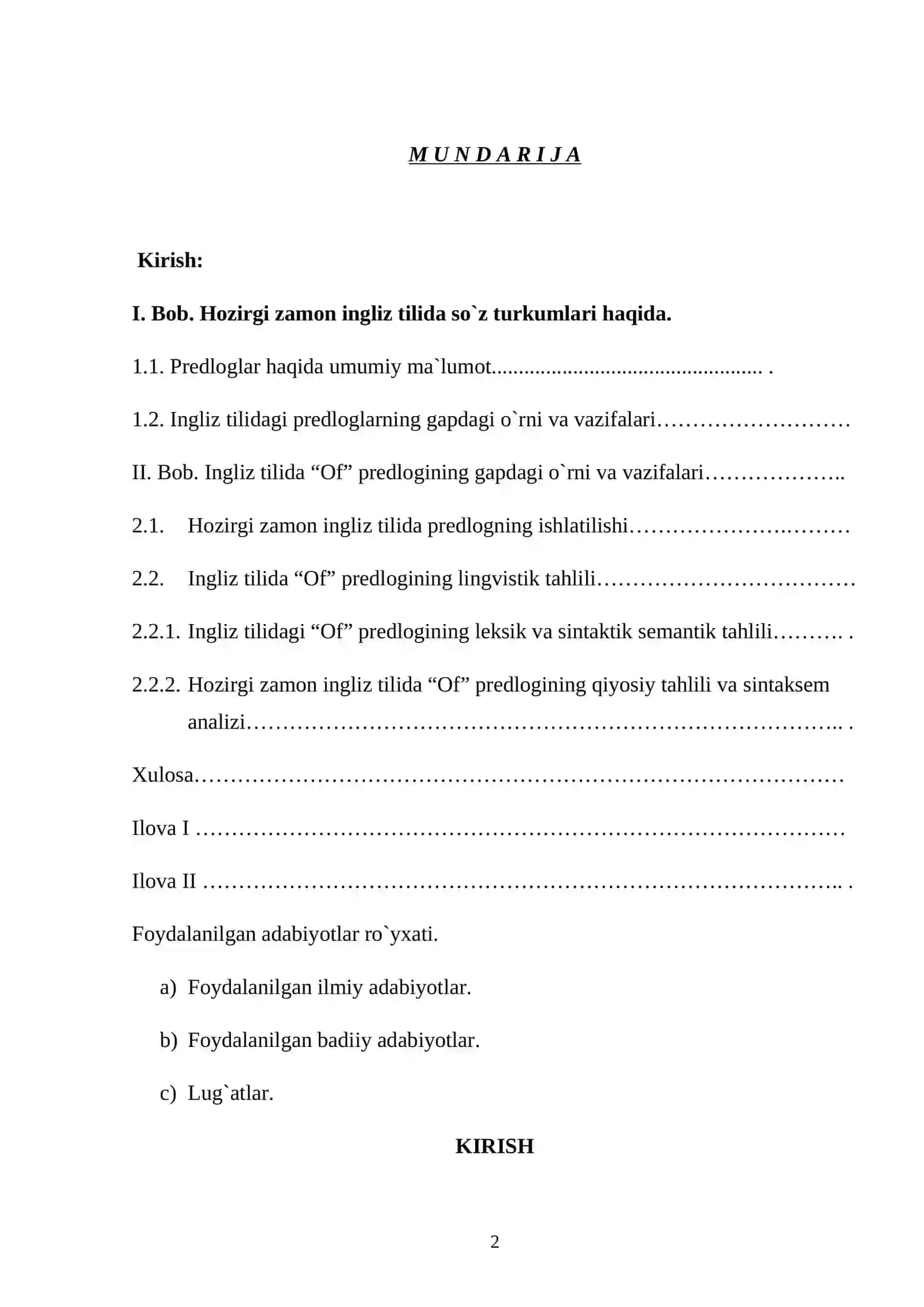 HOZIRGI ZAMON INGLIZ TILIDA “OF” PREDLOGINING LINGVISTIK TAHLILI 2