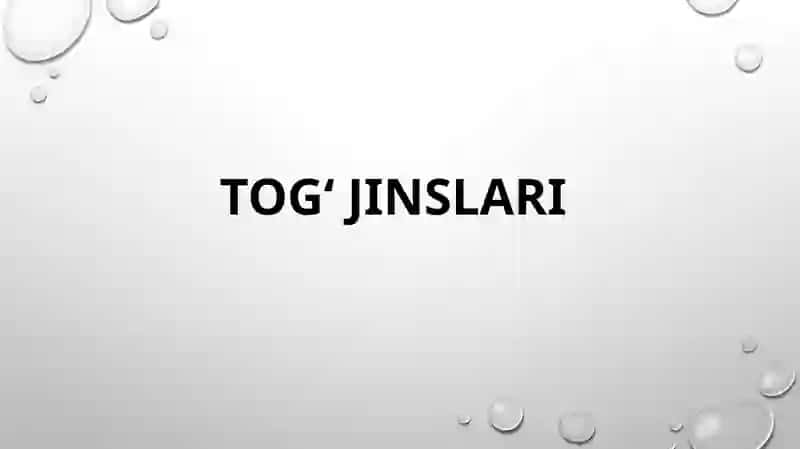 Tog‘jinslarining geologik ta’rifi va tasnifi 2