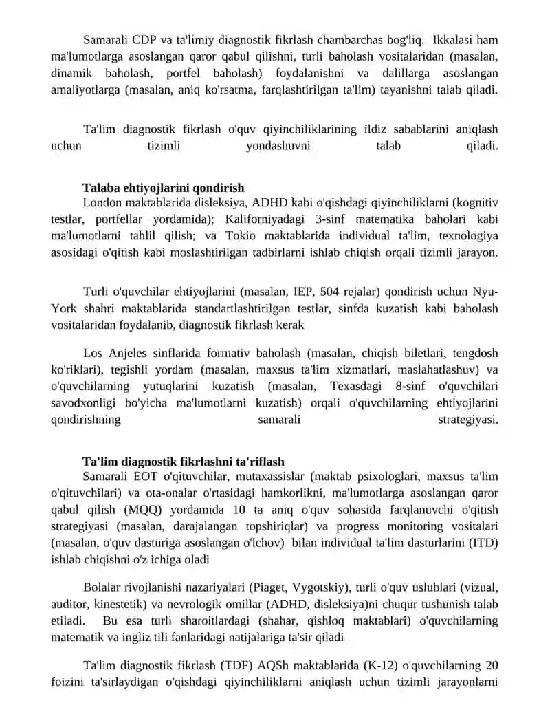 Diagnostik pedagogik fikrlash 2