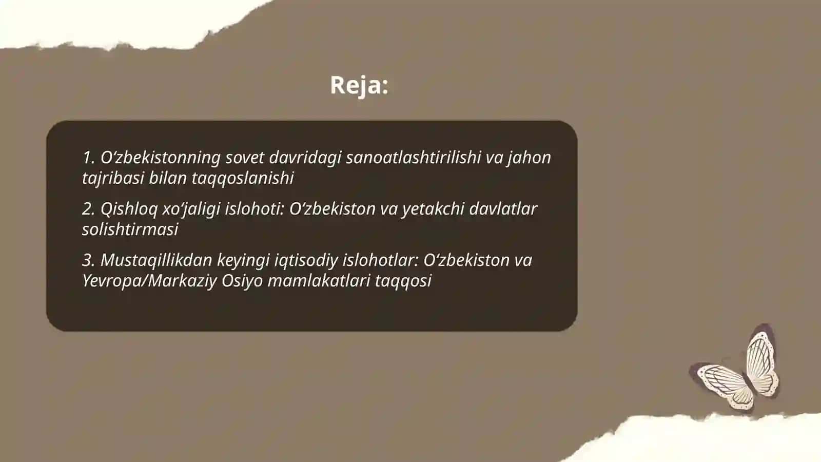 Oʻzbekiston va jahon davlatlari taraqqiyotini taqqoslash 2