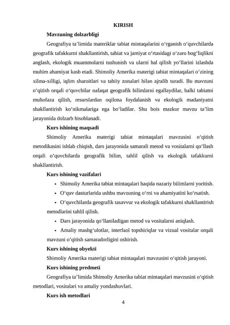 Shimoliy Amerika materigi tabiat mintaqalari mavzusini òqitish metodikasi 2