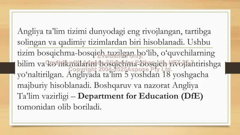 Angliya ta'lim tizimi 2