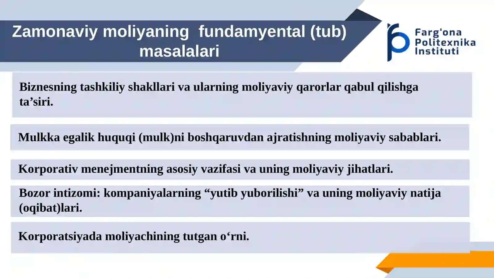 Biznesning tashkiliy shakllari vaularning moliyaviy qarorlar qabul qilish gata’siri 2