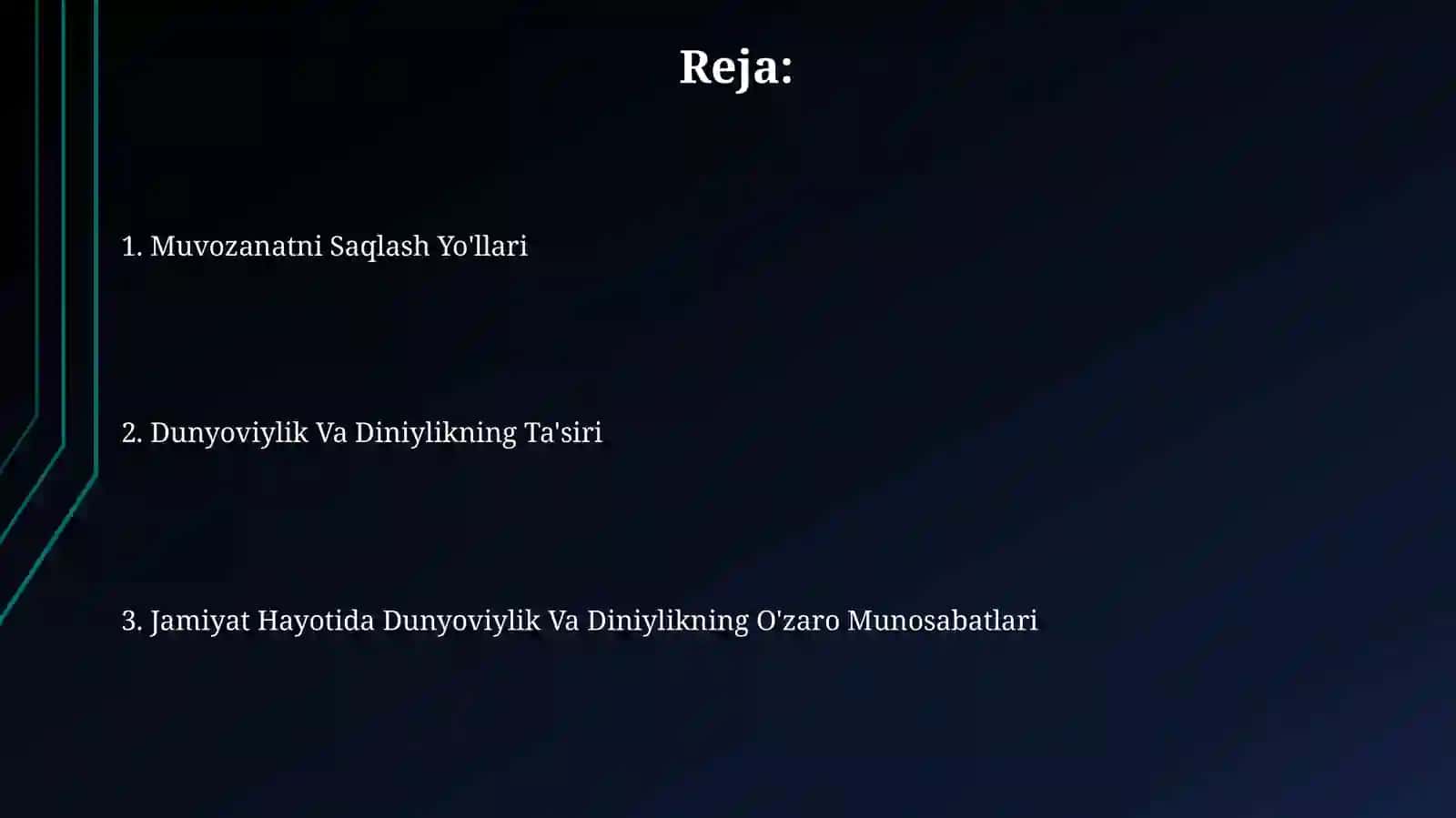 Jaminat hayotida dunyoviylik va diniylik mutanosibligi 2