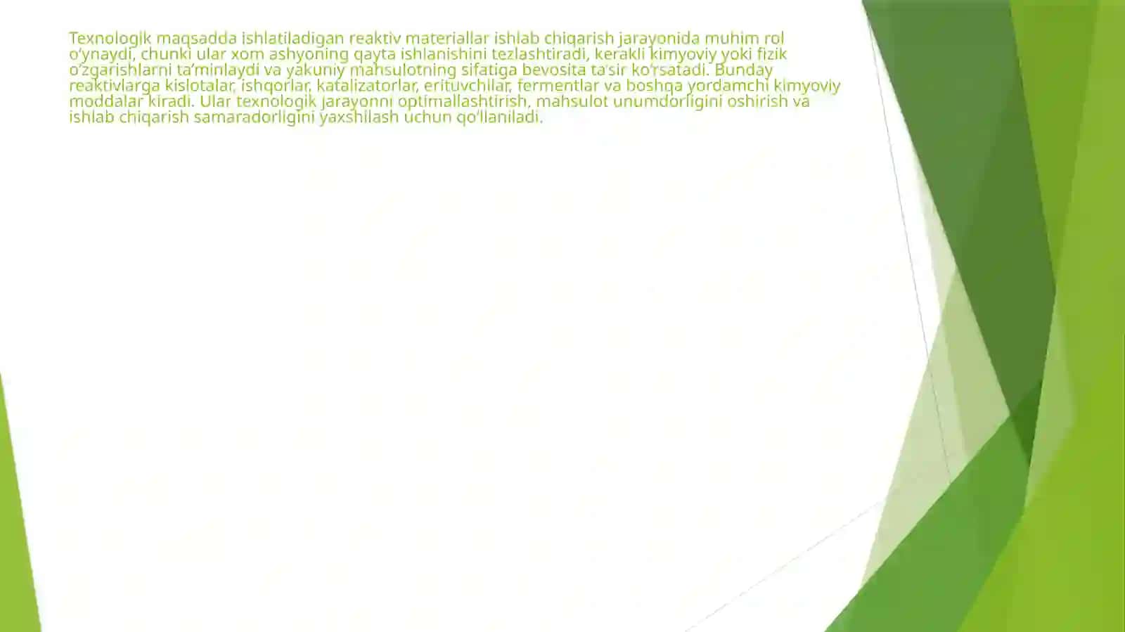 Reaktiv materiallar va ularning tayyormahsuloti 2
