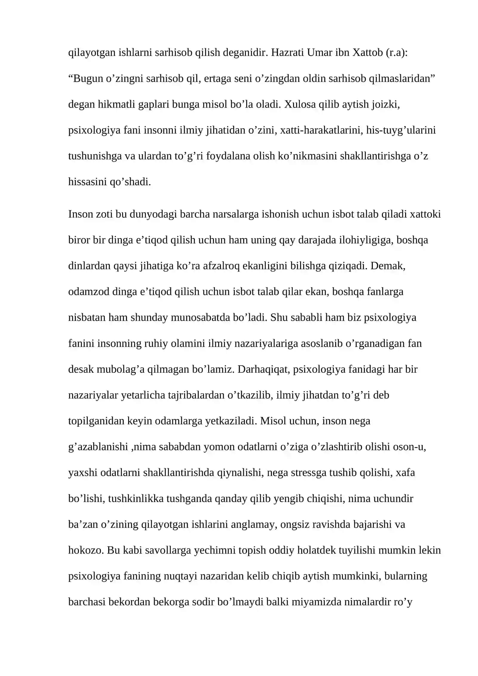 Psixologiya fani: inson ruhiy olamini ilmiy o'rganish yo'li 2