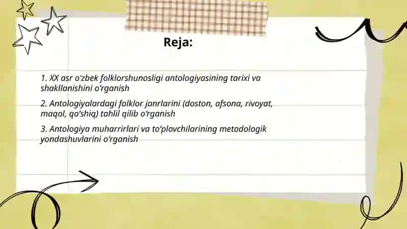 XX asr òzbek folklorshunosligi antalogiyasi 2
