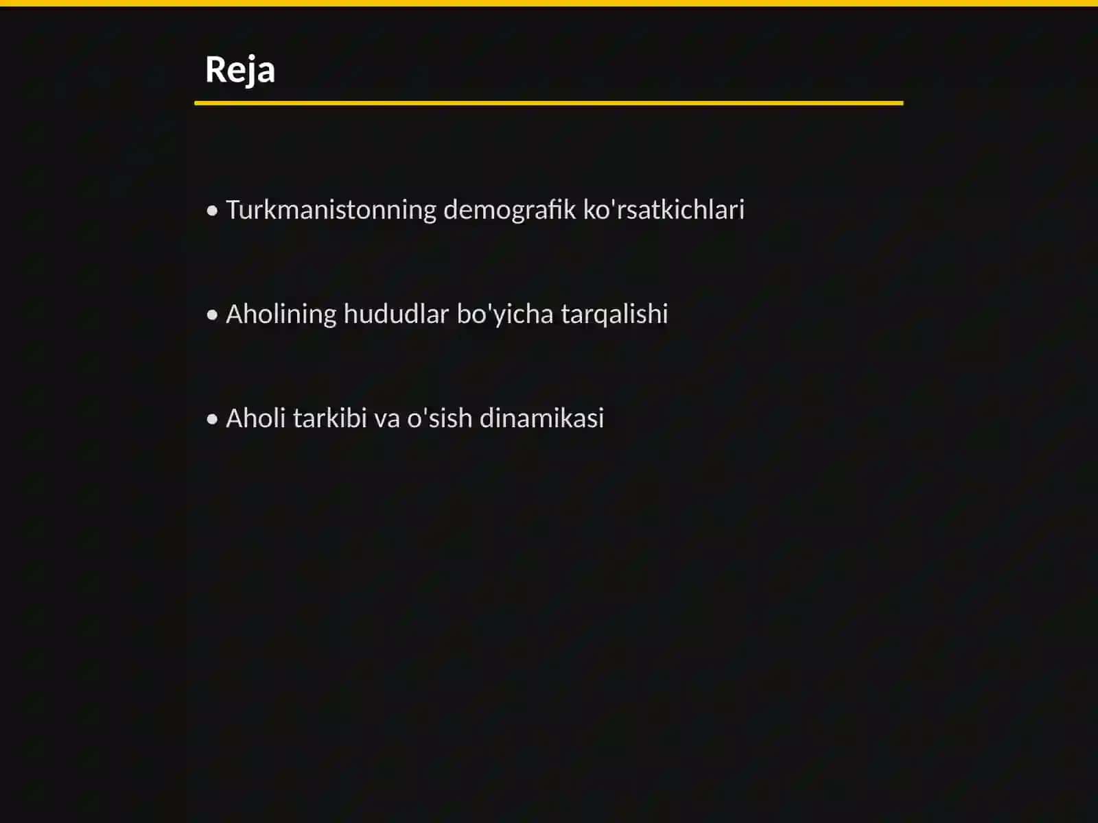 Turkmaniston aholisi va qishloq xoʻjaligi geografiyasi 2