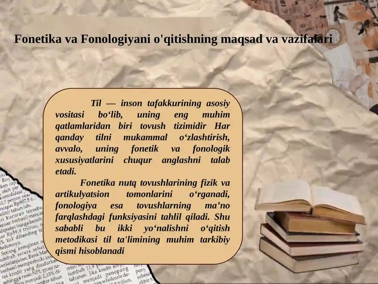 Fonetika va Fonologiya o'qitish metodikasi 2
