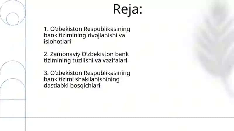 O‘zbekiston Respublikasida bank tiziminingshakllanishi va rivojlanishi 2