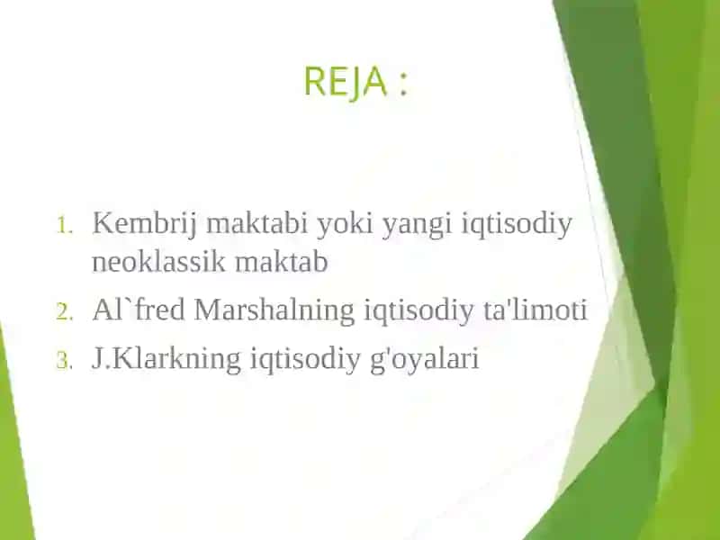 Neoklassik iqtisodiy maktab qarashlari 2