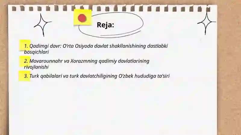 Oʻzbek davlatchiligining shakllanishi va taraqqiyot bosqichlari 2