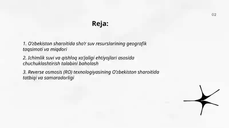 O’zbekiston sharoitida sho’r suvlani chuchuklashtirish g’oyasini yaratish 2