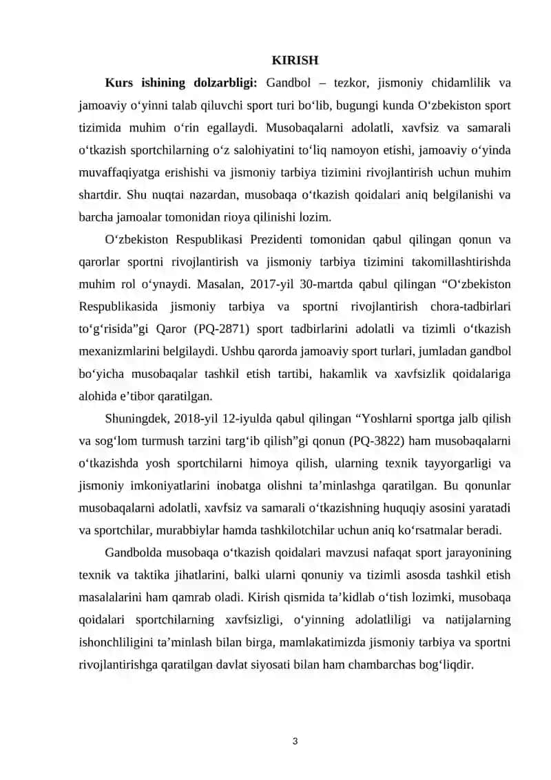 Gandbolda musobaqa o‘tkazish qoidalari 2