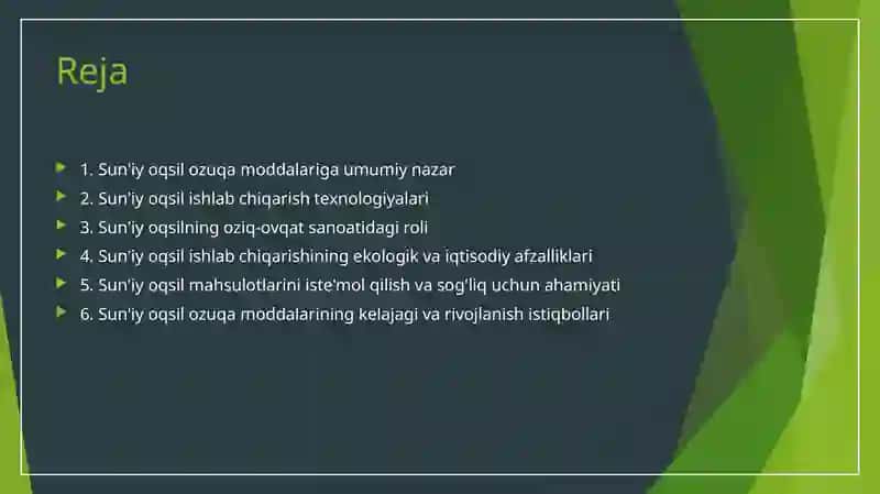 Sun'iy oqsil ozuqa moddalarining ishlab chiqarilishi va kelgusidagi imkoniyatlar 2