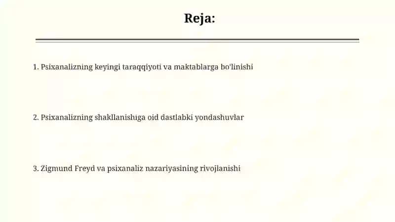 Psixoanalizning shakllanish tarixi 2