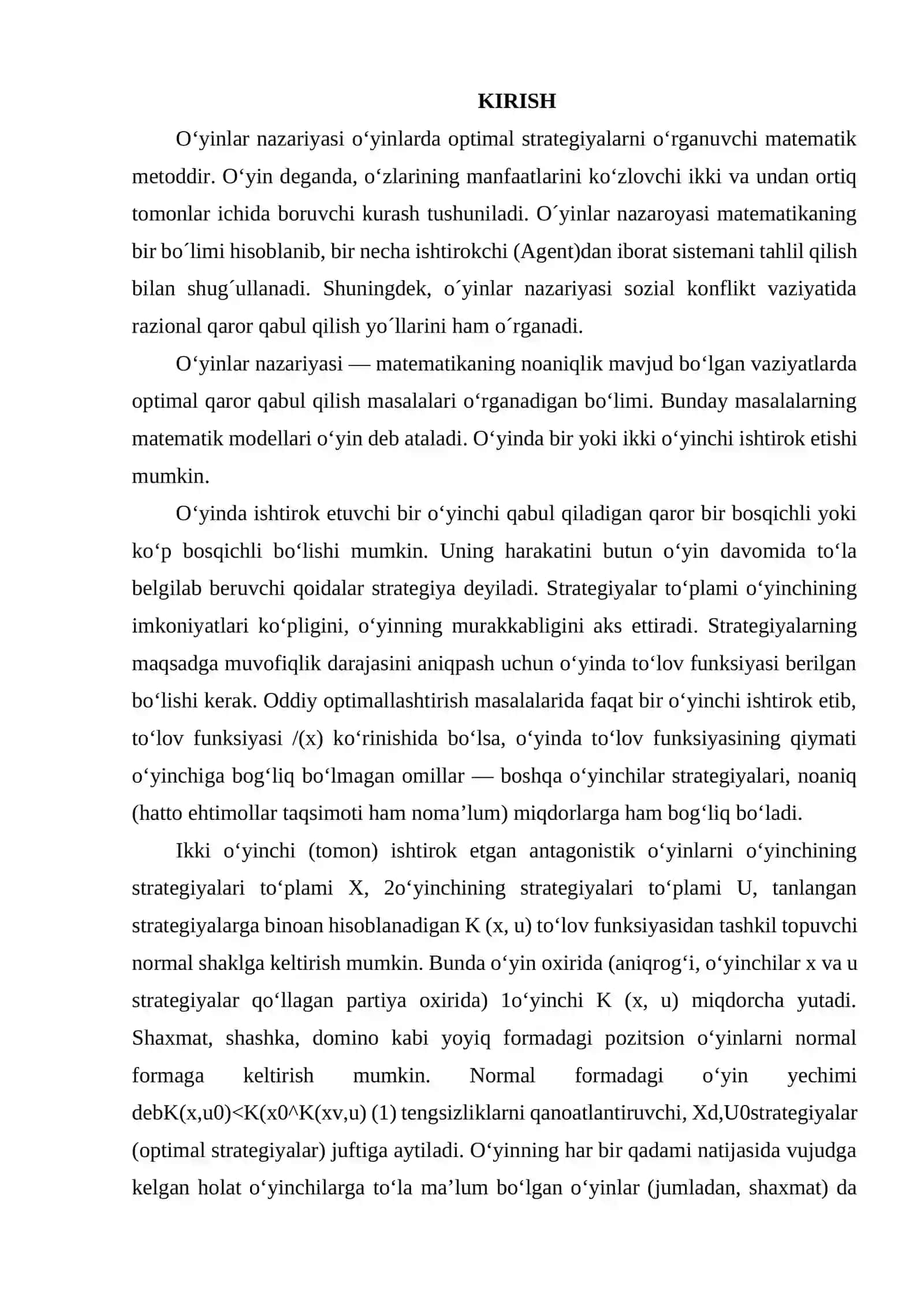 O‘YINNING KELIB CHIQISH TARIXI 2