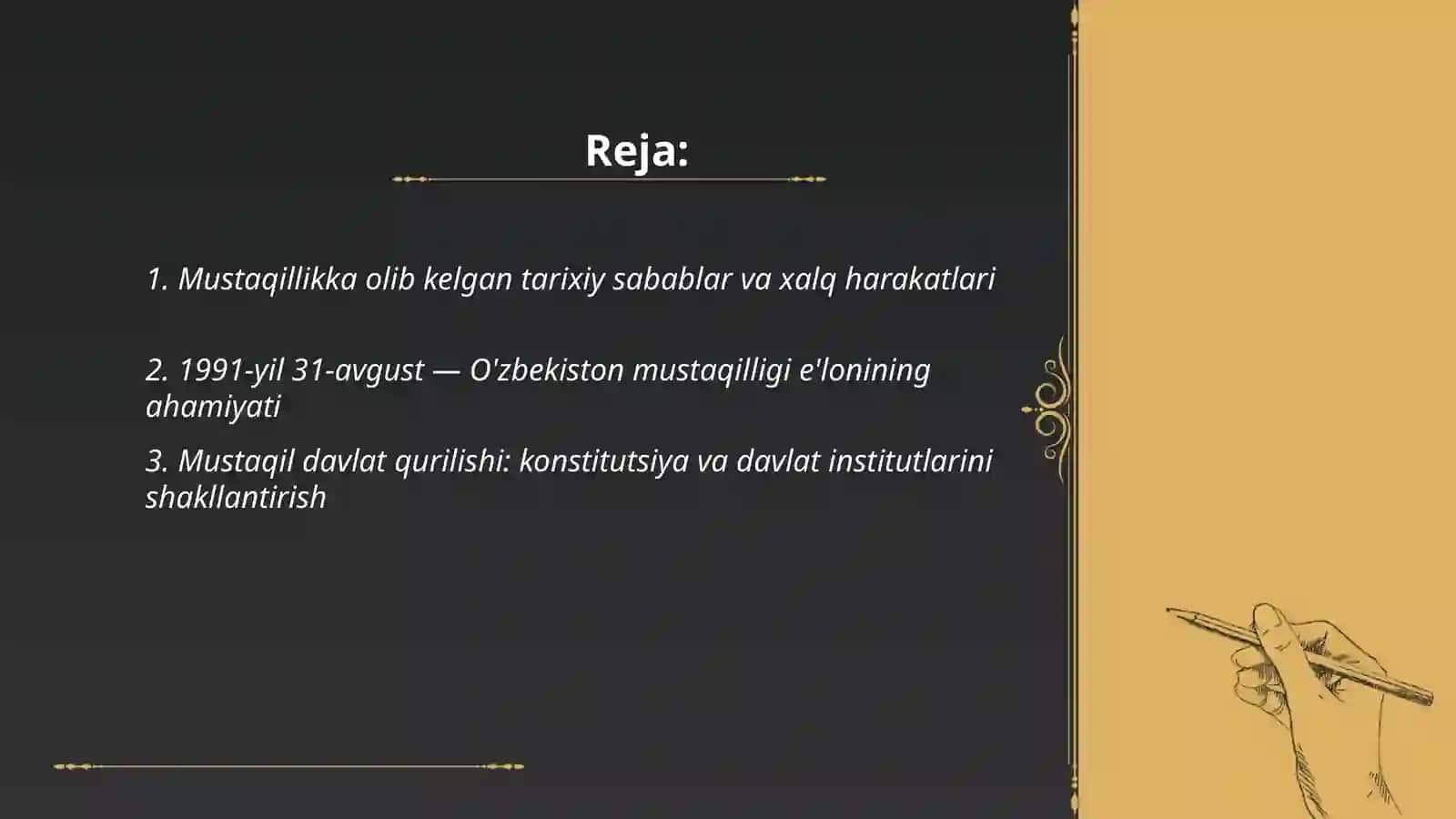 Mustaqil O'zbekiston Respublikasi tashkil topishining tarixiy ahamiyati 2