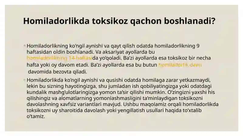 Homiladorlikda toksikoz 2