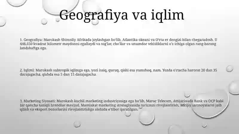 Marokash Davlatiining Geografiyasi 2