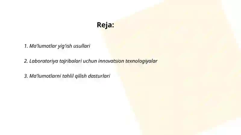 Dala va laboratoriyada tajribalar va ularning tahlili 2
