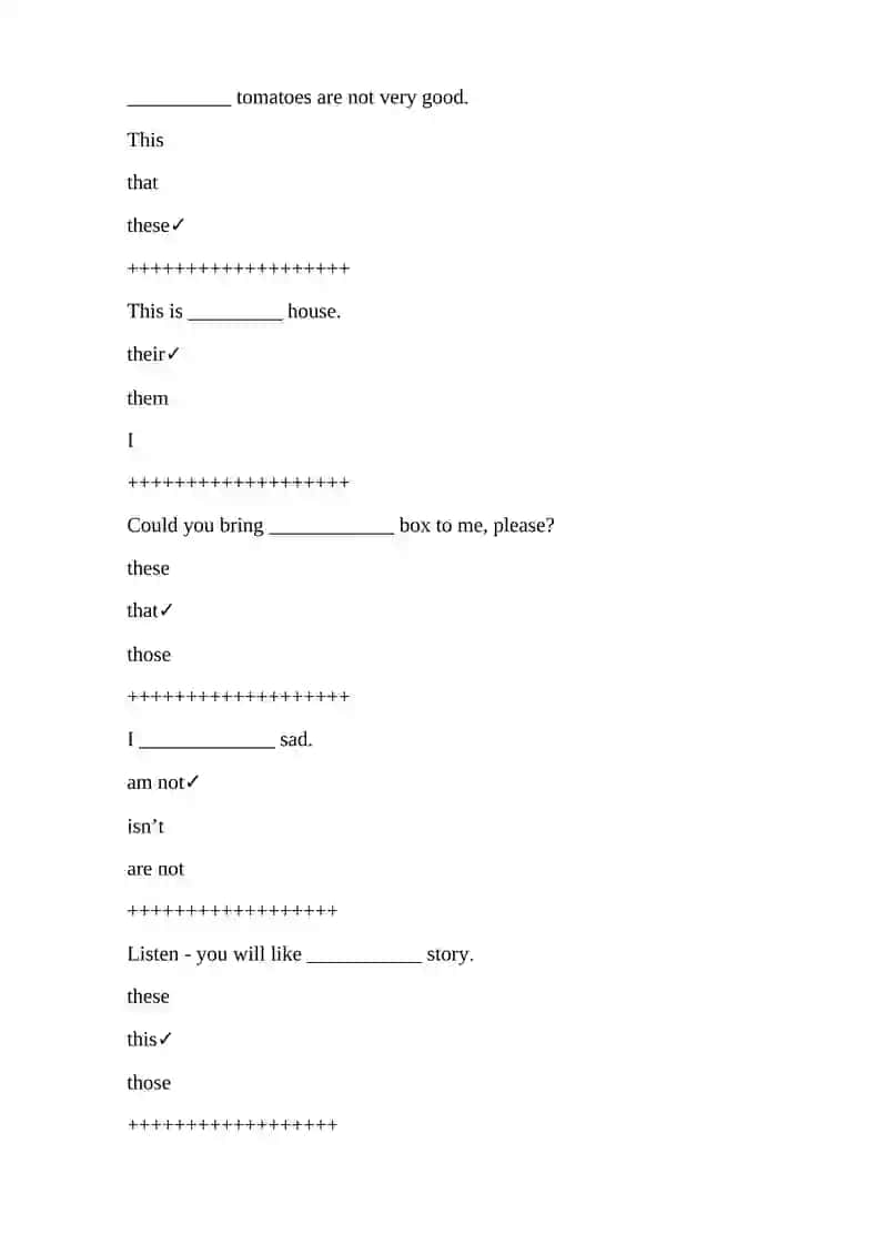 Grammatical exercises 2