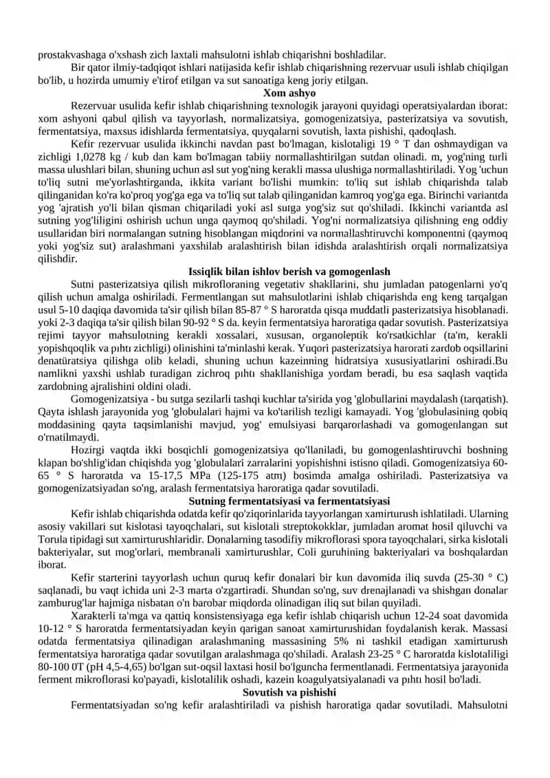 PARXEZ SUT QATIQ MAHSULOTLARI TEXNOLOGIYASI 2