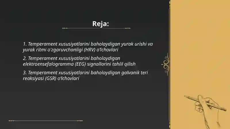 Temperament xususiyatlarni baholaydigan obektiv metodlar 2
