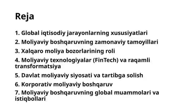 Global iqtisodiyotning zamonaviy sharoitida moliyaviy boshqaruv 2