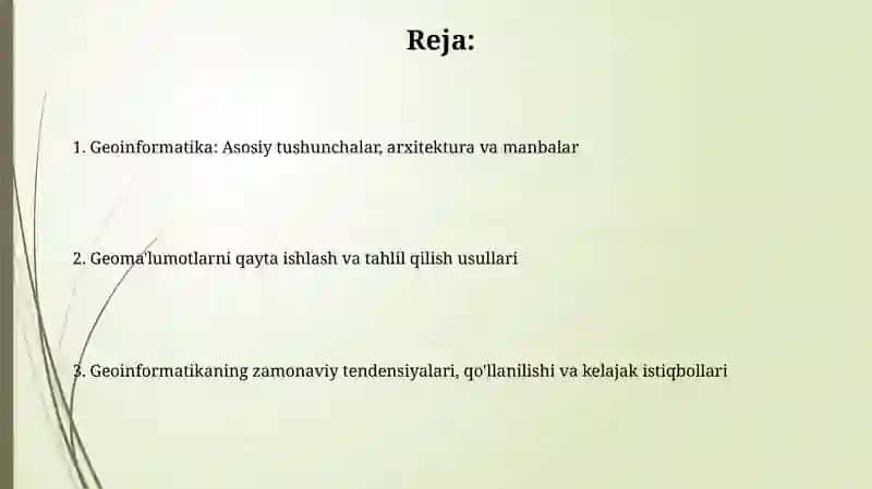 Zamonaviy geoinformatsion tizimlar 2