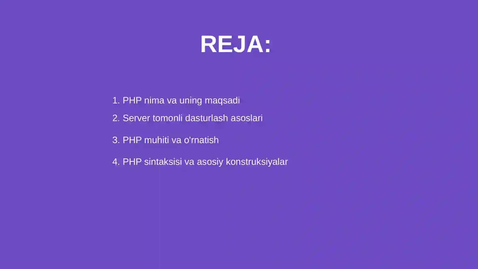 PHP da server dasturlash asoslari 2