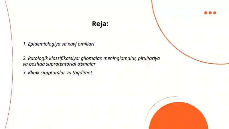 Bosh miya SUPRATENTORIAL O‘SMALAR 2