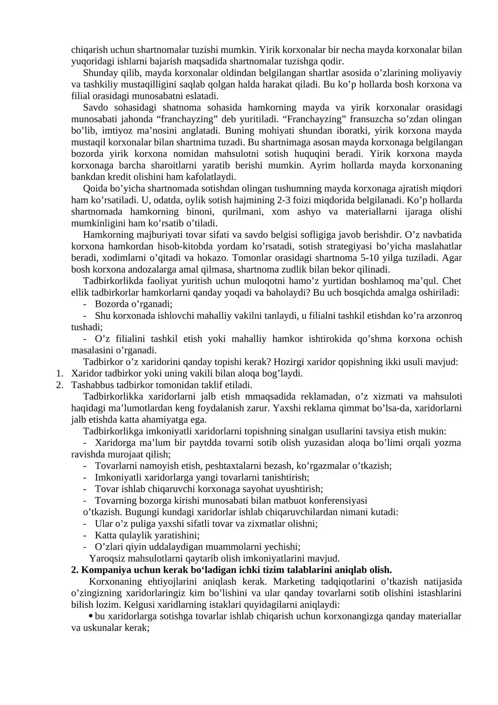 Xaridlar: bosqichma-bosqich buyurtma asosida ishlash tizimi 2