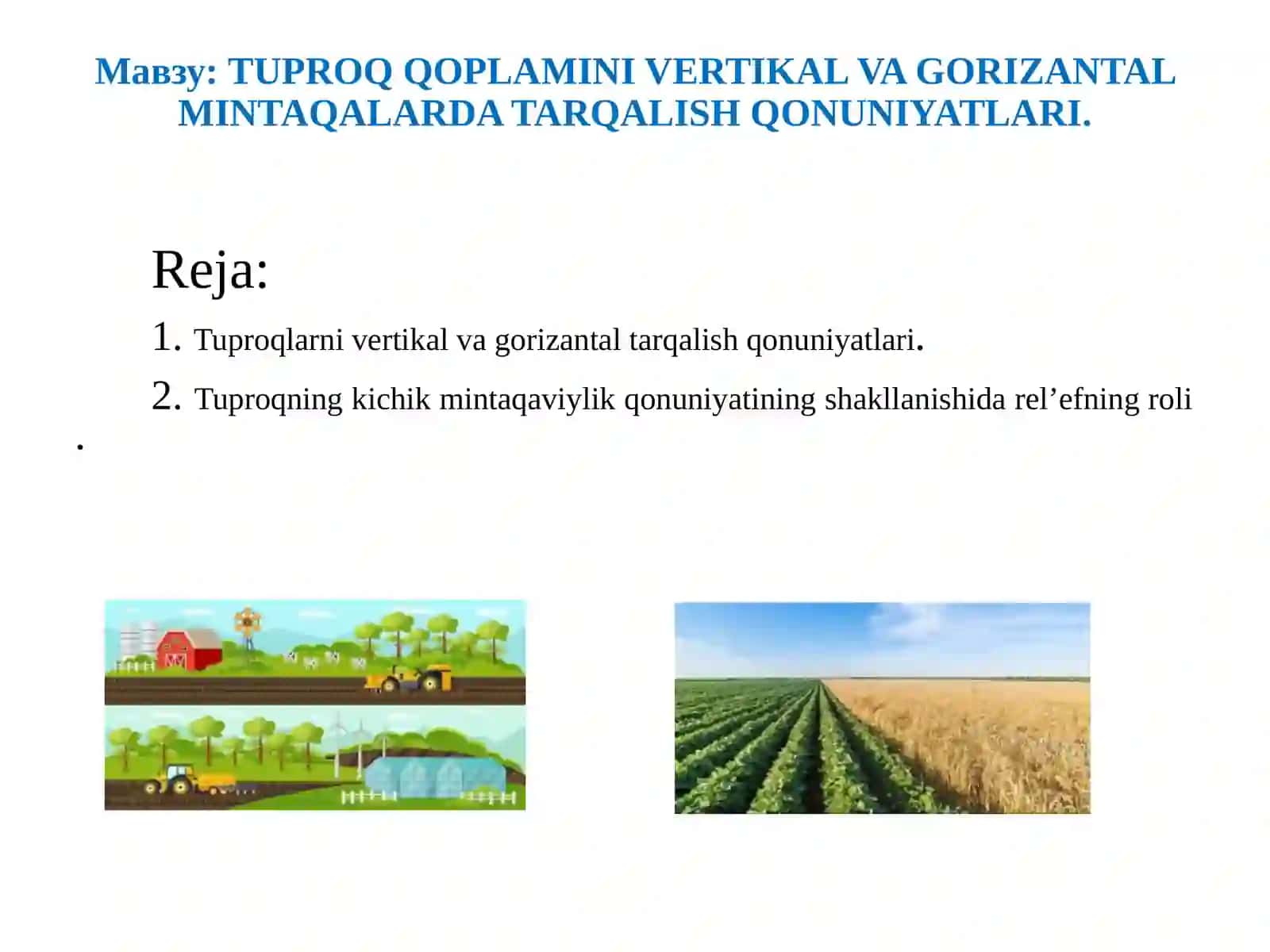 TUPROQ QOPLAMINI VERTIKAL VA GORIZANTAL MINTAQALARDA TARQALISH QONUNIYATLARI 2